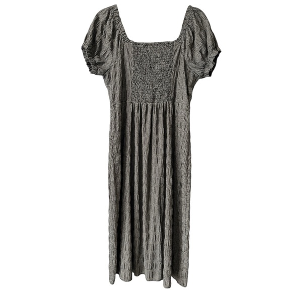 Disturbia Elvina Lace Up Gingham Puff Sleeve Sweetheart Neckline Midi Dress 10 - Picture 9 of 12